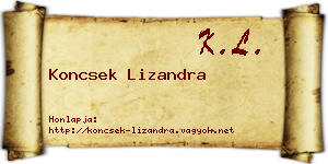 Koncsek Lizandra névjegykártya